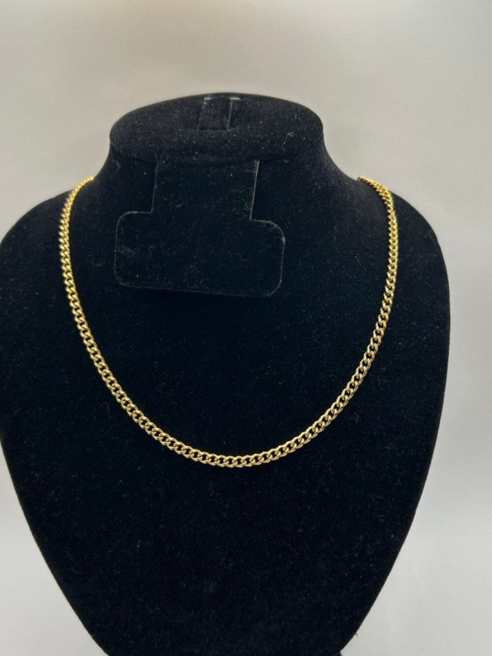 Womens Real Gold Cuban Chain Plated Stainless Steel 3mm 20 Inch Waterproof